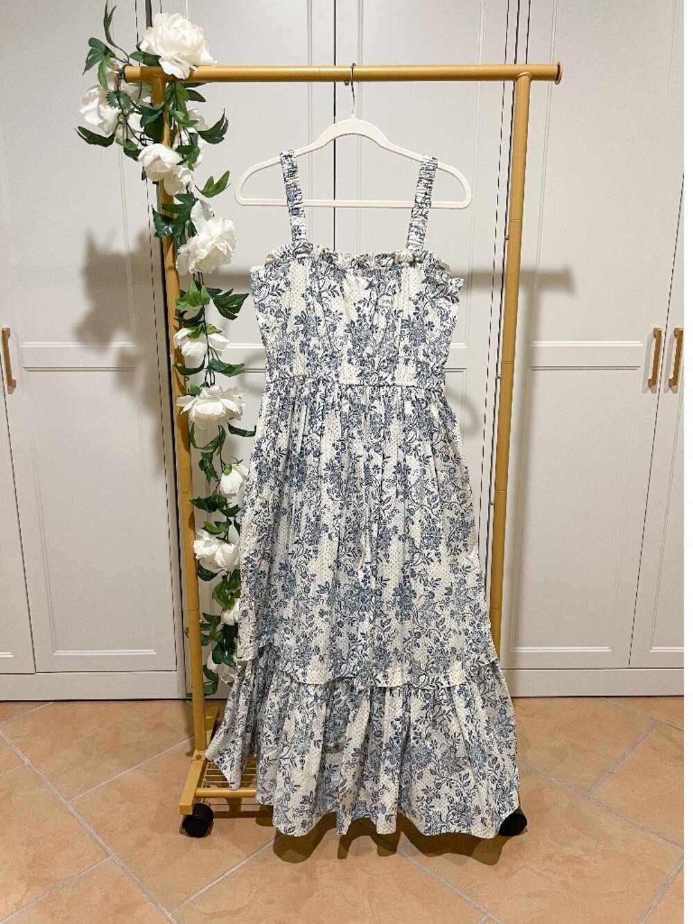 DayDress UK Florence Dress in Blue Chintz Trail
